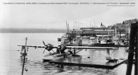 Alaska Coastal Airlines Super Catalina at Ketchikan City Float, 1960