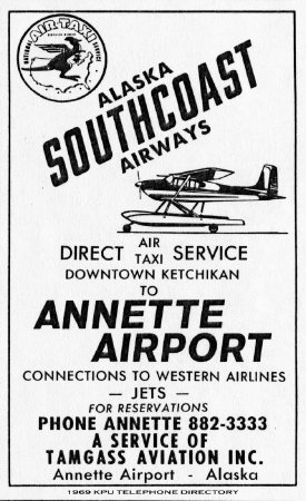 Alasks Southcoast Airways KPU Telephone Directory, 1969
