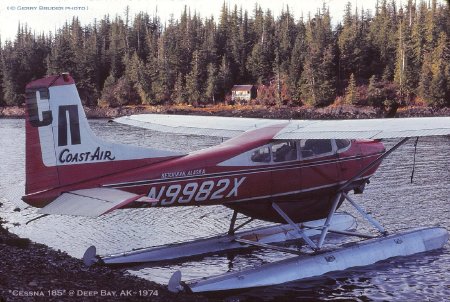 Coast Air Cessna 185 at Deep Bay, AK, 1974