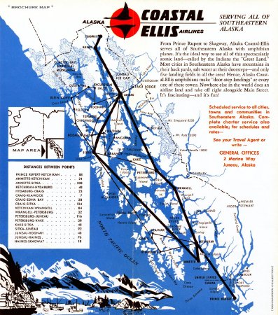 Coastal - Ellis Brochure Map with Routes, circa mid 1960s