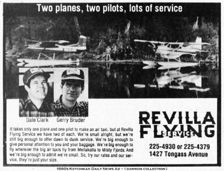Revilla Flying Service Ad in the Ketchikan Daily News, circa 1980s
