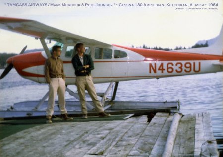 Tamgass Airways Mark Murdock and Pete Johnson in Ketchikan, AK, 1964