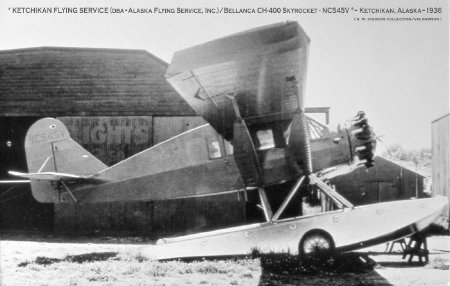 Ketchikan Flying Service Bellanca Skyrocket in Ketchikan, AK, 1936