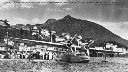 Pan American Airways Sikorsky S-43 at City Float, Ketchikan, AK, 1938