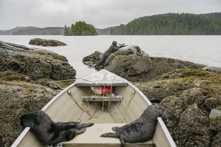 Christy Ruby Hunting with Sea Otters in Skiff, Kiliii Yüyan