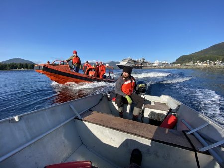 Students Practice Vessel Approaches in Fast Rescue Boat Course, Chris Boss