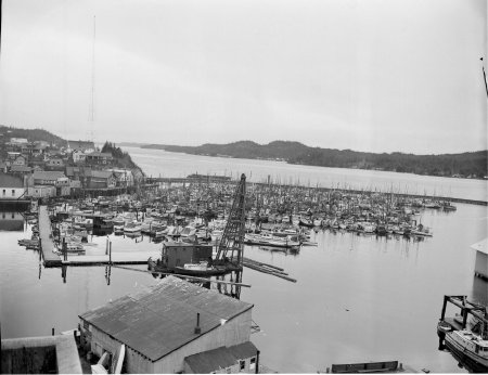 Driving Piles in Thomas Basin, 1954