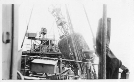 U.S. Coast Guard Cutter Hemlock Setting a Buoy, 1943