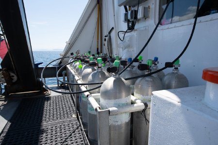 Scuba Tanks on the <i>R/V Kestrel</i>