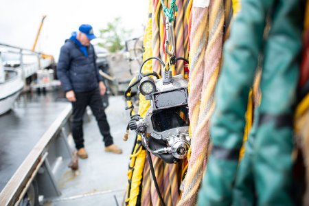 Dive Helmet and Hoses on the <i>D/V Alaskan Salvor</i>