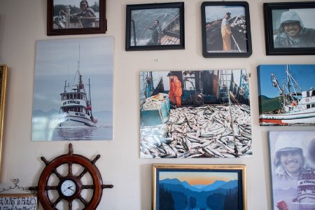 Fishing Display in Victor Wellington Sr.'s Home