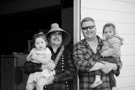 Mayor Albert Smith and Daniel Marsden Sr. with their Granddaughters