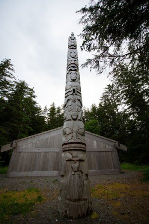 Totem Pole in front of Náay í'Waans (The Great House) in Kasaan, AK