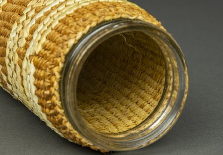 Interior of bottle with weaving vidible