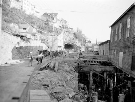 Water street during road construction