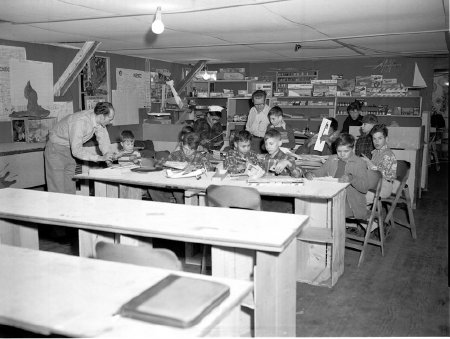 Model airplane building at Teen Town