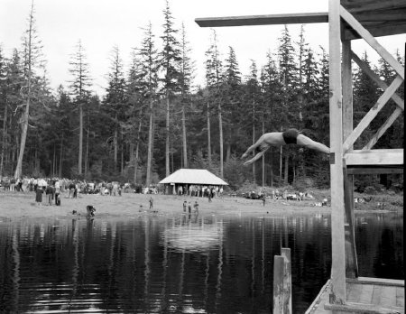 Diver at Ward Lake, 1953