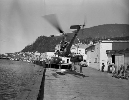 Helicopter on Alaska Steamship Dock, 1954
