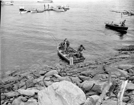 Boys fishing at Mountain Point, 1955