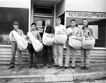 Ketchkan Daily News delivery boys, 1955