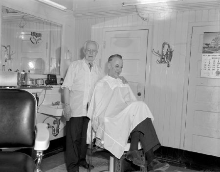 Jack Close, Stedman Barber Shop, 1952