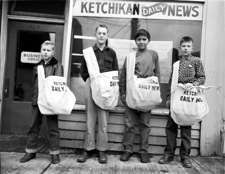 Ketchikan Daily News delivery boys, 1955