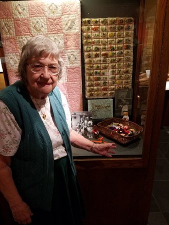Jean Howard with her ornaments on display at the Museum
